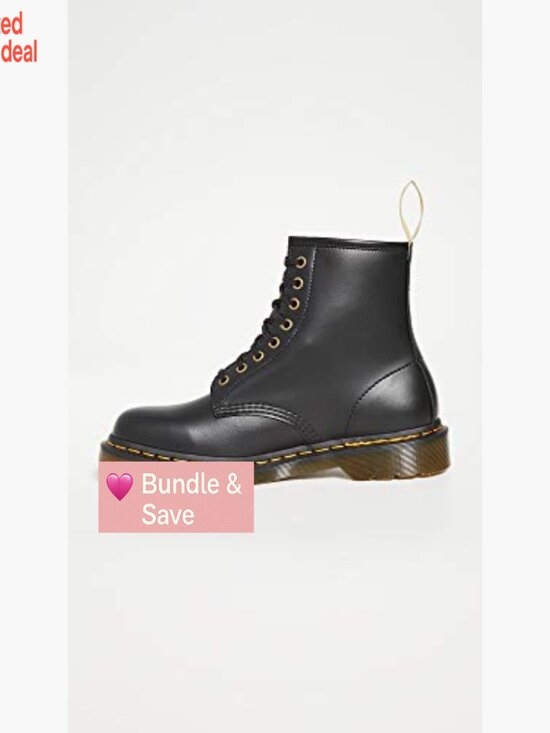 8 Eye Lace-Up Combat Boot with Yellow Stitching main image 5